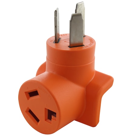 Ac Works Plug Adapter, 10-30R, 10-50P, 0 ft., Orange AD10501030